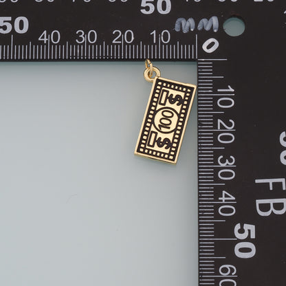 Gold Dollar Charms,18K Gold Filled Money Pendant,Dollar Charm Bracelet Necklace for DIY Jewelry Making Supply