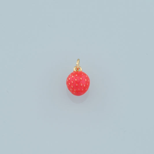 Gold Strawberry Charms,18K Gold Filled Strawberry Pendant,Fruit Charm Bracelet Necklace for DIY Jewelry Making Supply