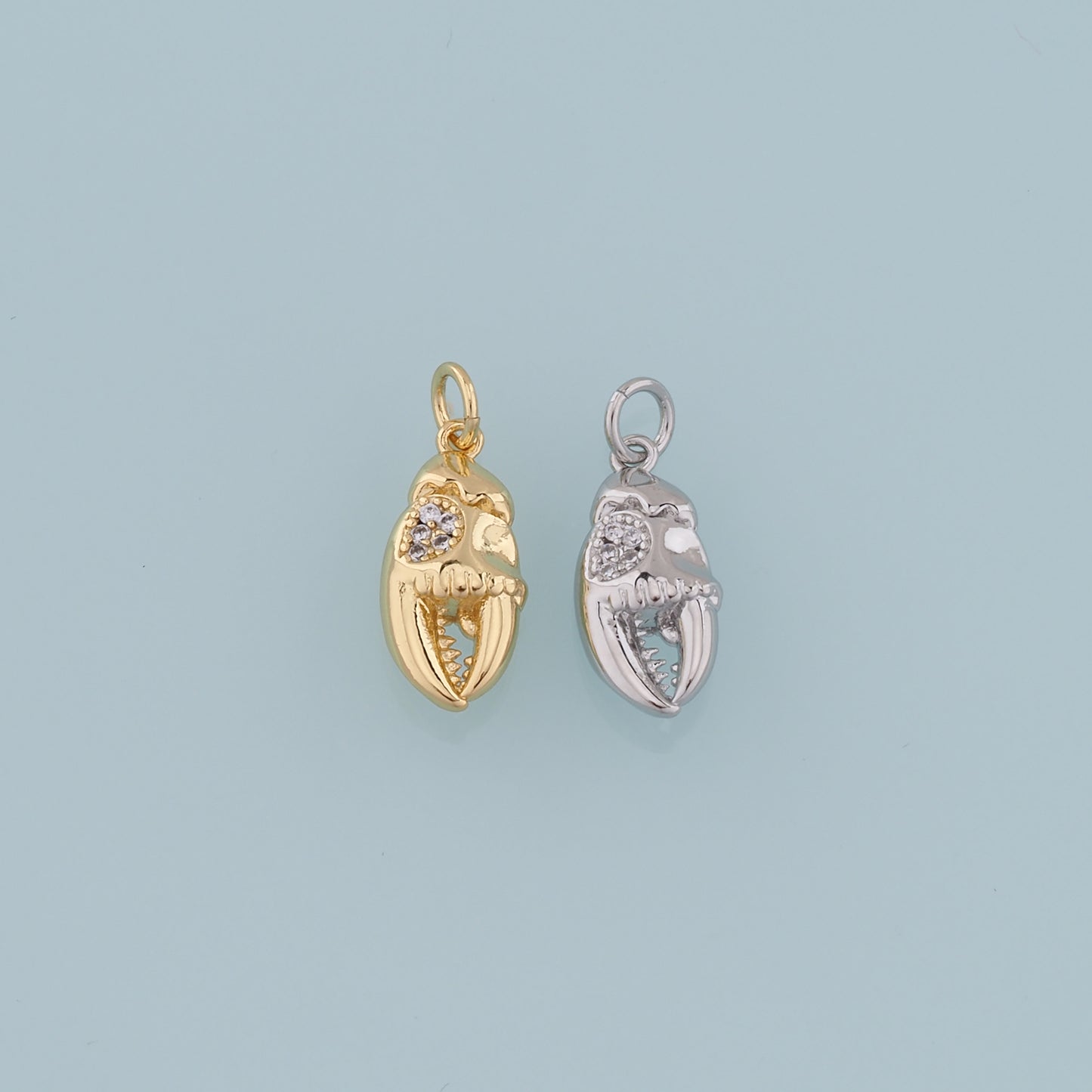 Gold Crab Claws Charms,18K Gold Filled Crab Pendant,Beach Silver Crab Charms Bracelet Necklace for DIY Jewelry Making Supply