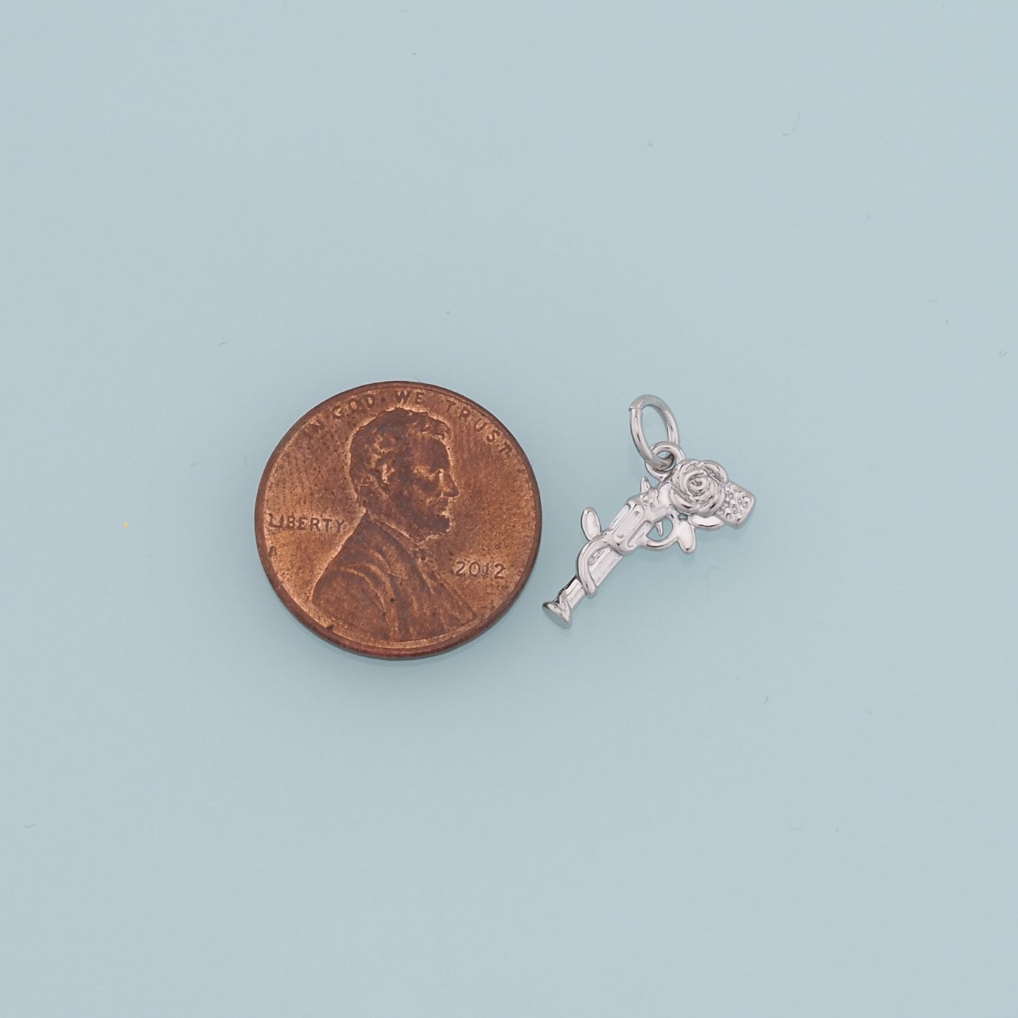Gold Rose Gun Charms,18K Gold Filled Gun Pendant,Gun Charm Bracelet Necklace for DIY Jewelry Making Supply