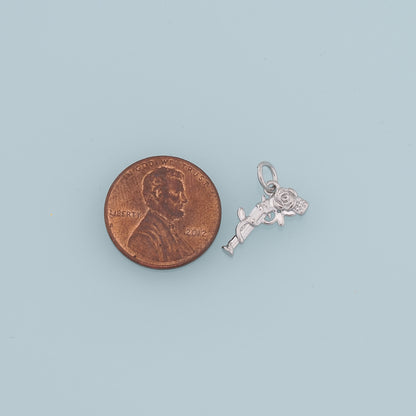 Gold Rose Gun Charms,18K Gold Filled Gun Pendant,Gun Charm Bracelet Necklace for DIY Jewelry Making Supply