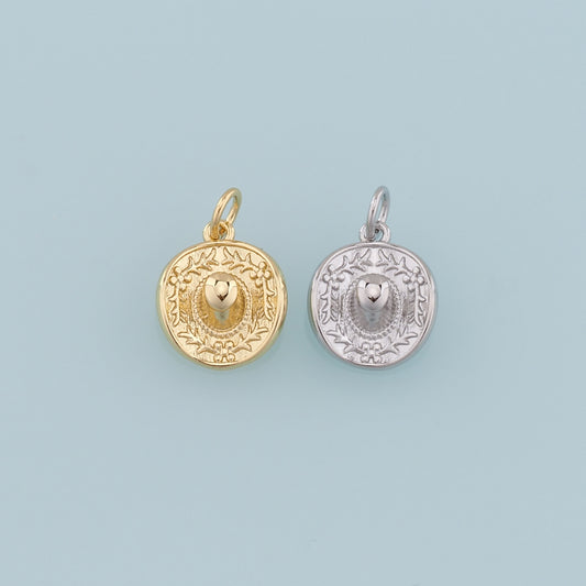 Gold Cowboy Hat Charms,18K Gold Filled Cowboy Hat Pendant Charm Bracelet Necklace for DIY Jewelry Making Supply