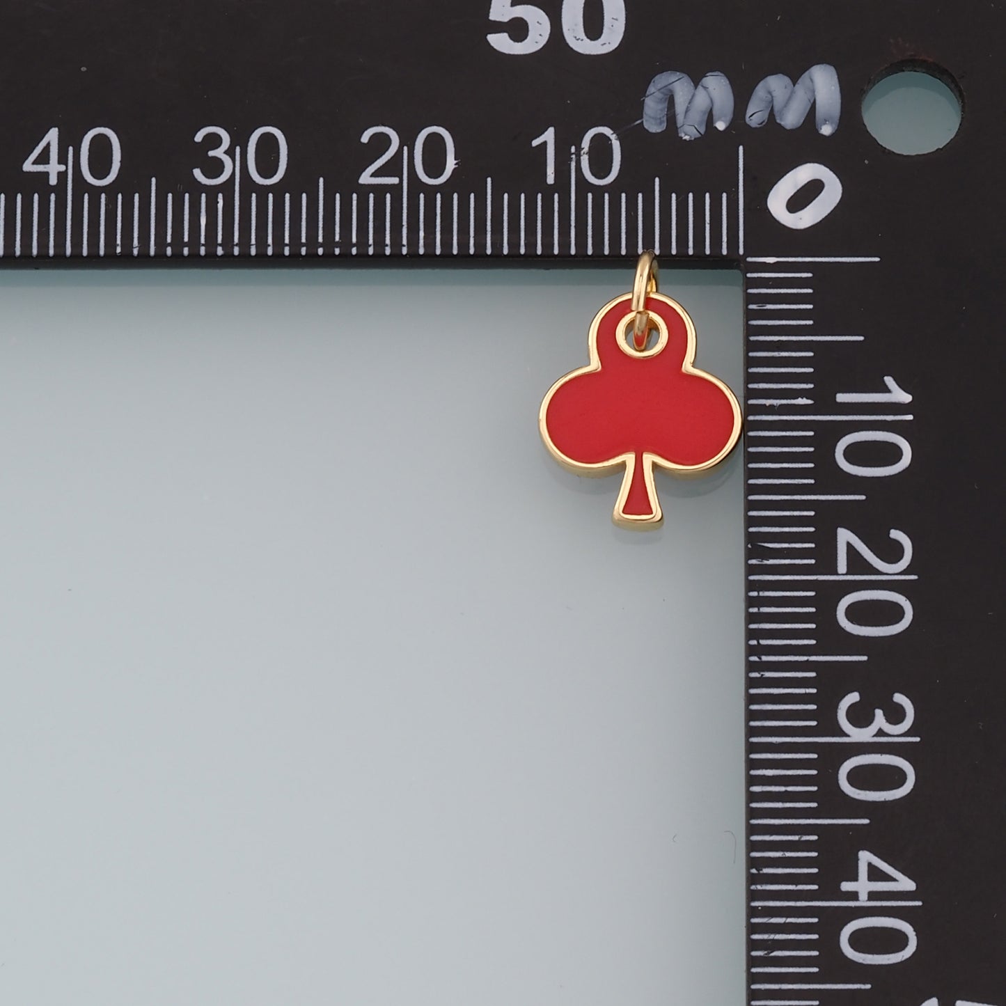 Gold Poker Charms,18K Gold Filled Poker Pendant,Enamel Plum Blossom Charm Bracelet Necklace for DIY Jewelry Making Supply