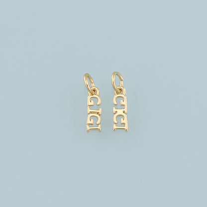 Gold Gigi Charms,18K Gold Filled Grandma Pendant,Grandma Charm Bracelet Necklace for DIY Jewelry Making Supply