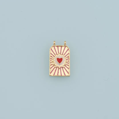 Gold Heart Charms,18K Gold Filled Heart Pendant,Enamel Heart Charm Bracelet Necklace for DIY Jewelry Making Supply