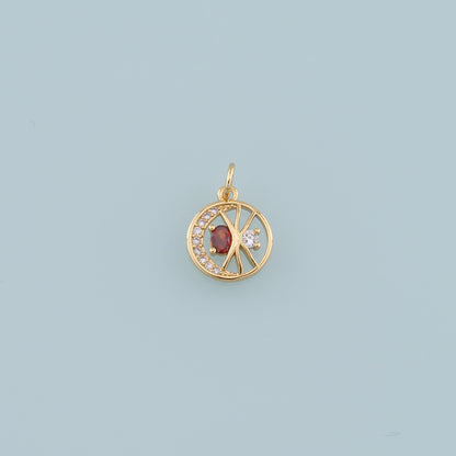 Gold Moon Charms,18K Gold Filled Moon Pendant,CZ Micro Pave Star Charm Bracelet Necklace for DIY Jewelry Making Supply