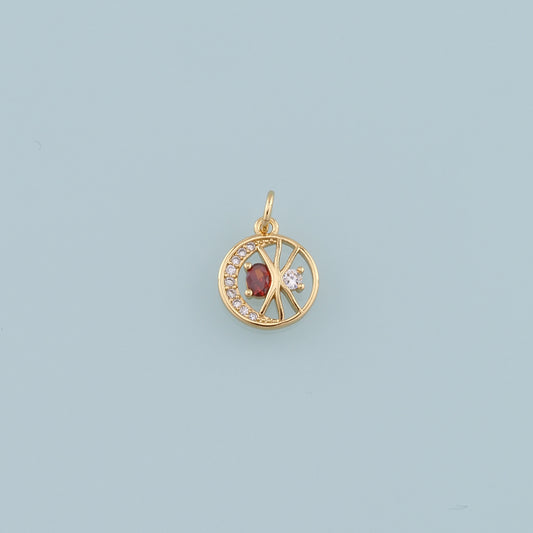 Gold Moon Charms,18K Gold Filled Moon Pendant,CZ Micro Pave Star Charm Bracelet Necklace for DIY Jewelry Making Supply