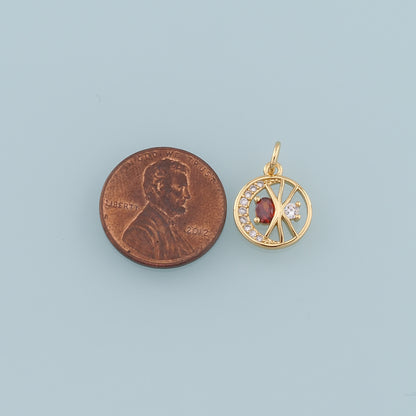 Gold Moon Charms,18K Gold Filled Moon Pendant,CZ Micro Pave Star Charm Bracelet Necklace for DIY Jewelry Making Supply