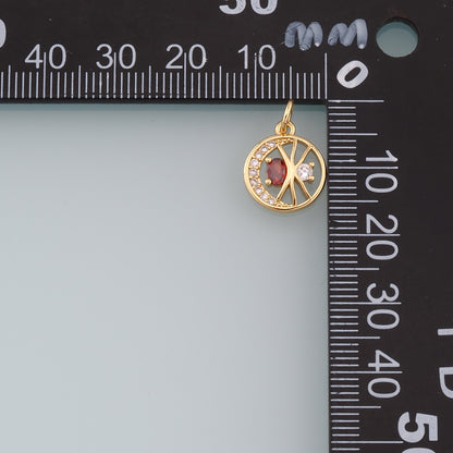 Gold Moon Charms,18K Gold Filled Moon Pendant,CZ Micro Pave Star Charm Bracelet Necklace for DIY Jewelry Making Supply