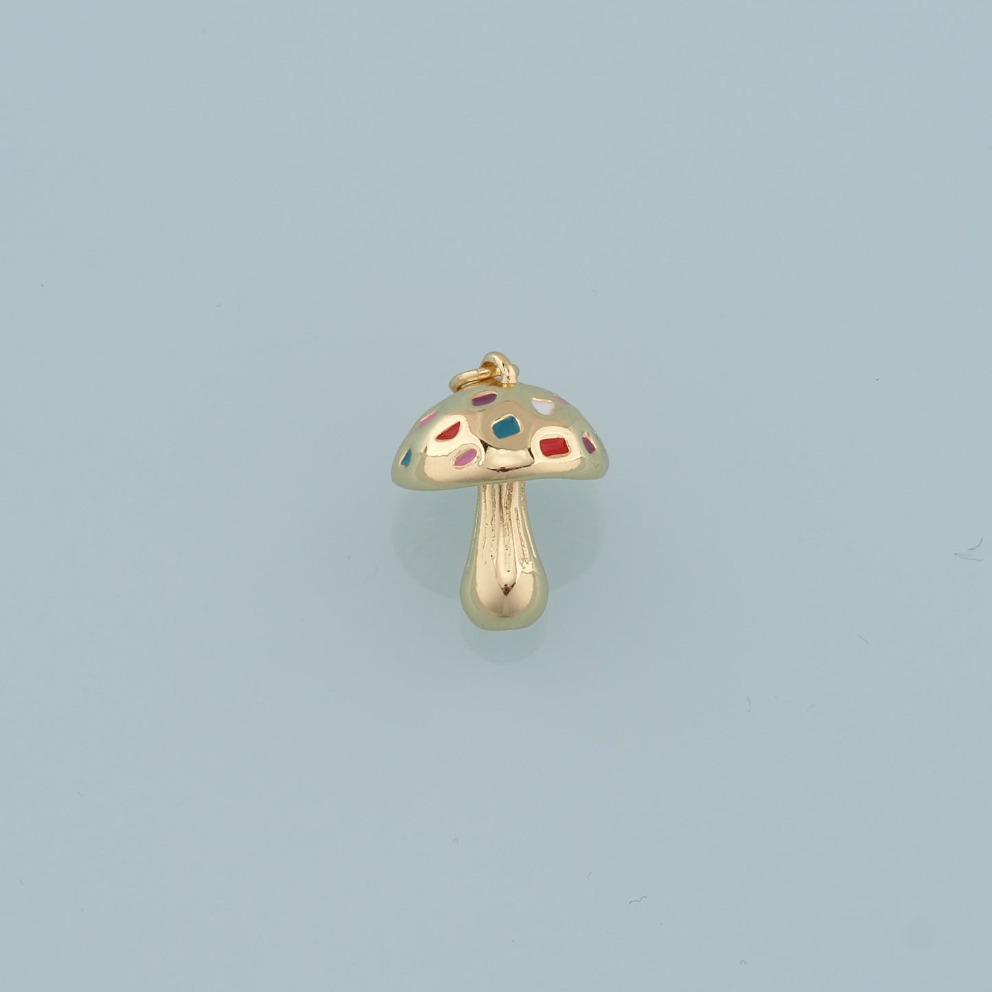 18K Gold Filled Mushroom Pendant,Mushroom Charm Bracelet Necklace for DIY Jewelry Making Supply