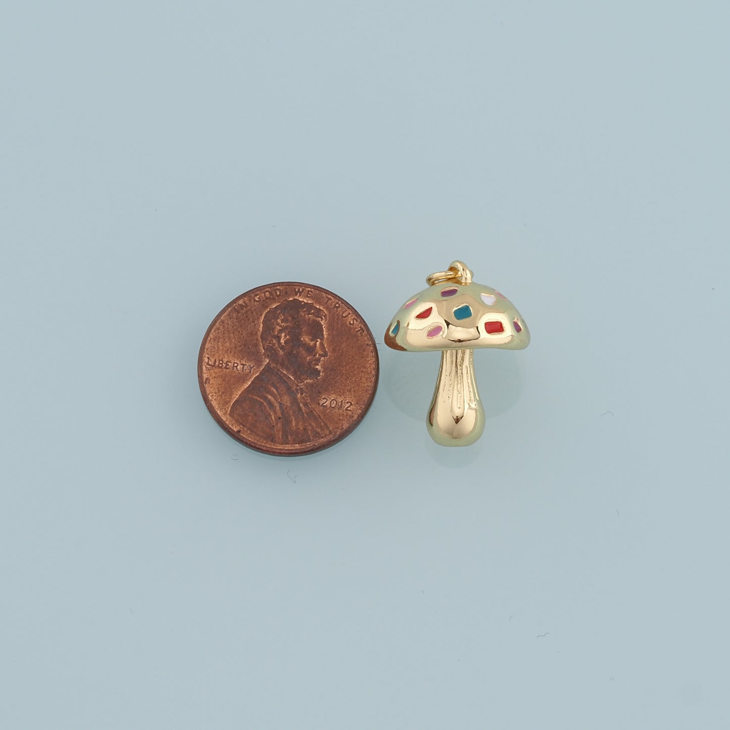 18K Gold Filled Mushroom Pendant,Mushroom Charm Bracelet Necklace for DIY Jewelry Making Supply