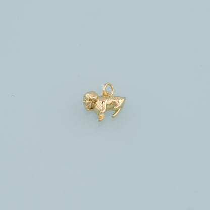 Gold Dog Charms,18K Gold Filled Dog Pendant,Cute Dog Charm Bracelet Necklace for DIY Jewelry Making Supply