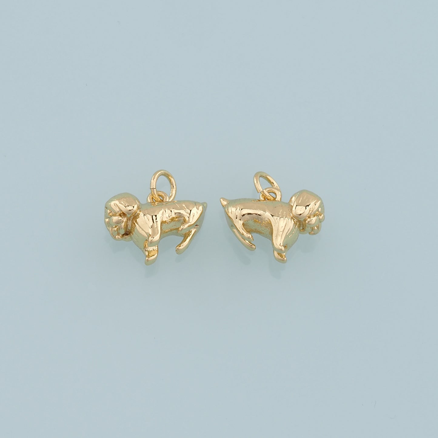 Gold Dog Charms,18K Gold Filled Dog Pendant,Cute Dog Charm Bracelet Necklace for DIY Jewelry Making Supply