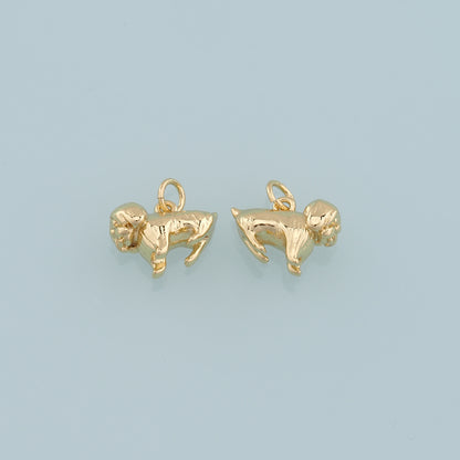 Gold Dog Charms,18K Gold Filled Dog Pendant,Cute Dog Charm Bracelet Necklace for DIY Jewelry Making Supply