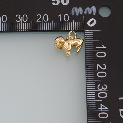 Gold Dog Charms,18K Gold Filled Dog Pendant,Cute Dog Charm Bracelet Necklace for DIY Jewelry Making Supply