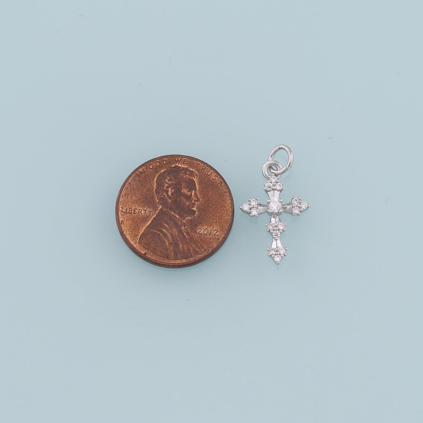 Gold Cross Charms,18K Gold Filled Cross Pendant,CZ Micro Pave Cross Charm Bracelet Necklace for DIY Jewelry Making Supply