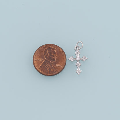Gold Cross Charms,18K Gold Filled Cross Pendant,CZ Micro Pave Cross Charm Bracelet Necklace for DIY Jewelry Making Supply