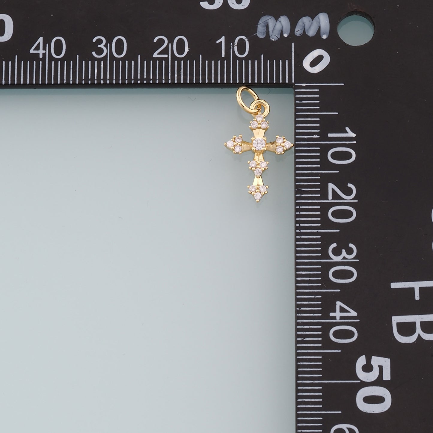 Gold Cross Charms,18K Gold Filled Cross Pendant,CZ Micro Pave Cross Charm Bracelet Necklace for DIY Jewelry Making Supply
