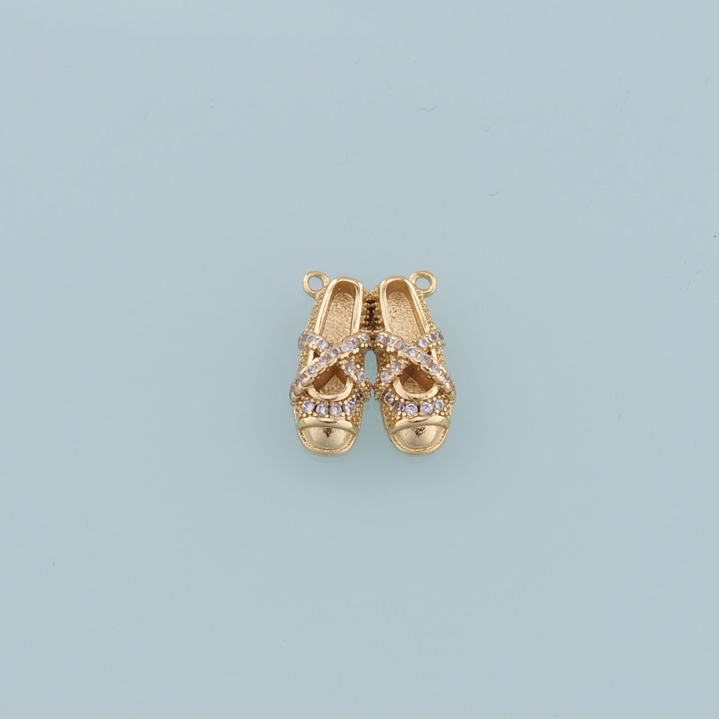 Gold Ballerina Shoes Dangle Charms,18K Gold Filled Flat Shoes Pendant,Shoes Charm Bracelet Necklace for DIY Jewelry Making Supply