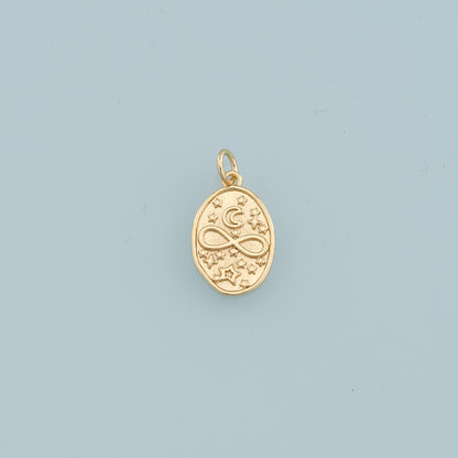 Gold Infinity Charms,18K Gold Filled Infinity Pendant,Star Moon Charm Bracelet Necklace for DIY Jewelry Making Supply
