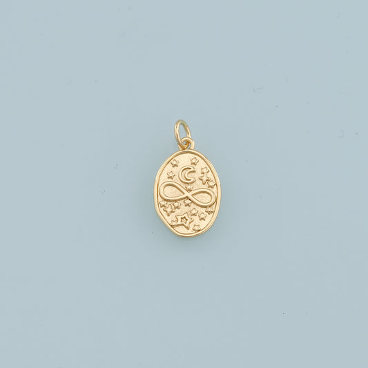 Gold Infinity Charms,18K Gold Filled Infinity Pendant,Star Moon Charm Bracelet Necklace for DIY Jewelry Making Supply