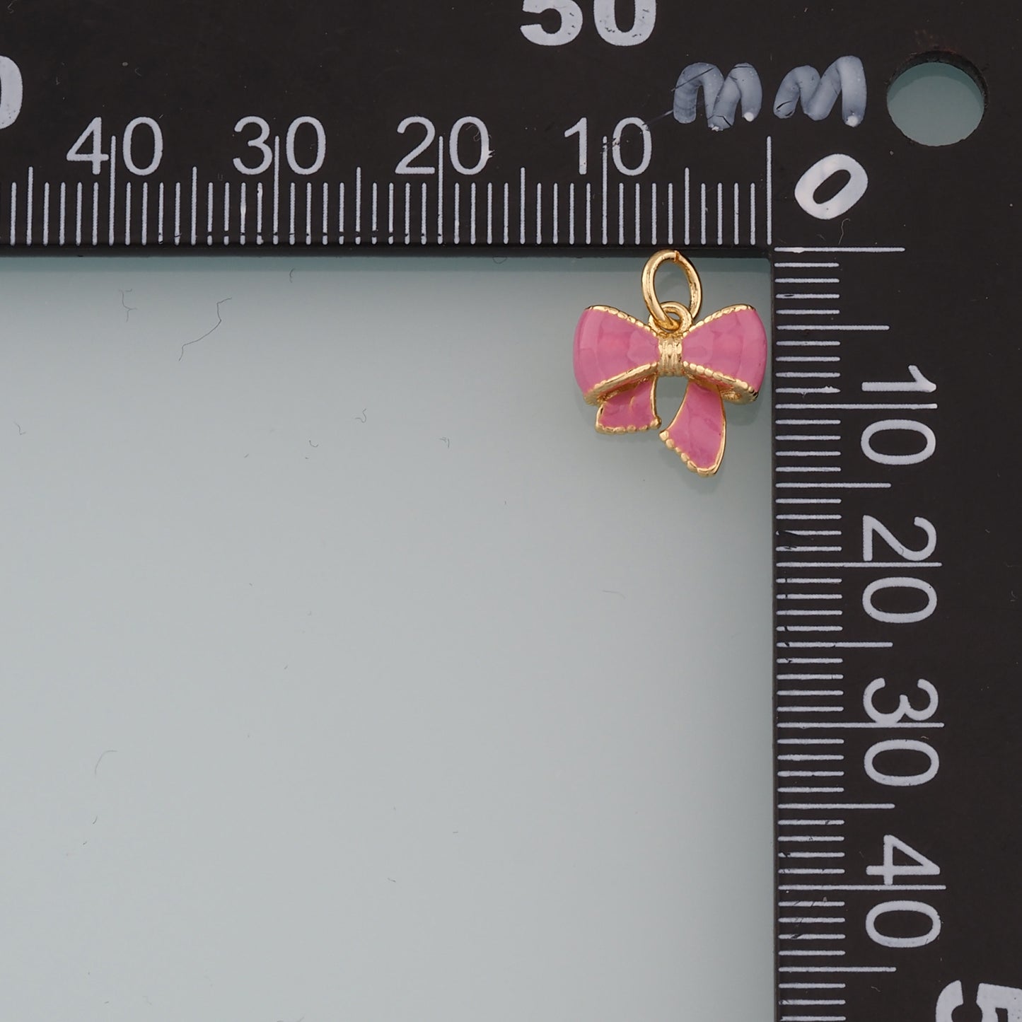 Gold Bow Charms,18K Gold Filled Bow Pendant,Enamel Bow Tie Charm Bracelet Necklace for DIY Jewelry Making Supply
