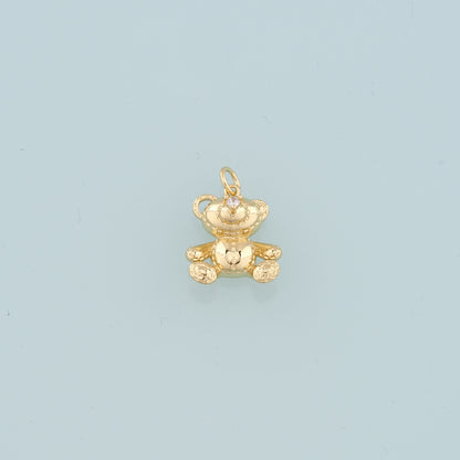18K Gold Filled Bear Pendant,CZ Bear Charm Bracelet Necklace for DIY Jewelry Making Supply