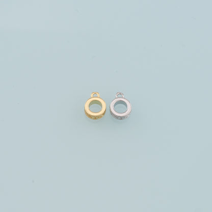 Gold Bail Charm Holder Spacer,18K Gold Filled With Loop Round Bead Spacer Bracelet Necklace for DIY Jewelry Making Supply