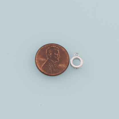 Gold Bail Charm Holder Spacer,18K Gold Filled With Loop Round Bead Spacer Bracelet Necklace for DIY Jewelry Making Supply