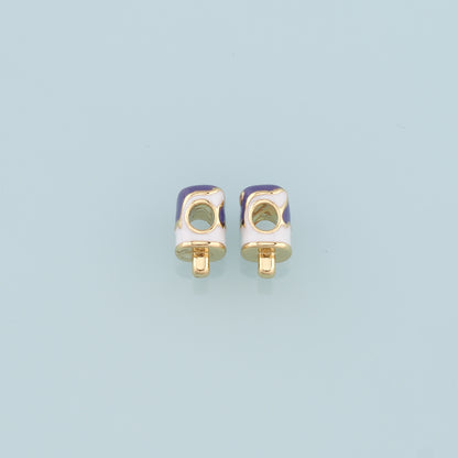 Gold Ice Cream Beads Charms,18K Gold Filled Enamel Ice Cream spacer beads Bracelet Necklace for DIY Jewelry Making Supply