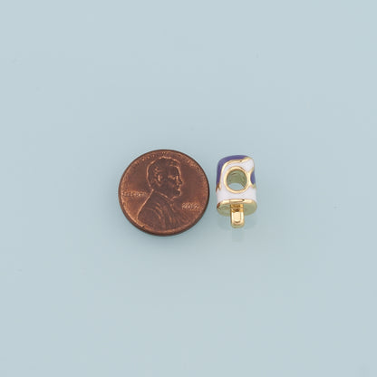 Gold Ice Cream Beads Charms,18K Gold Filled Enamel Ice Cream spacer beads Bracelet Necklace for DIY Jewelry Making Supply