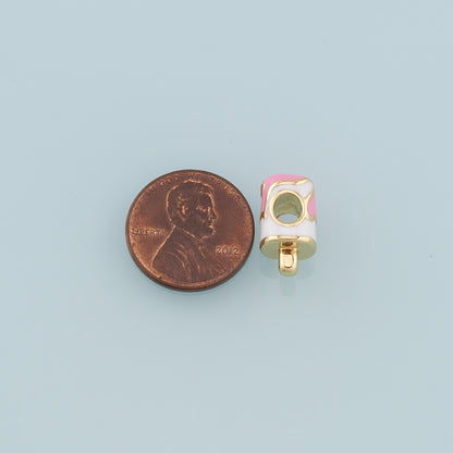 Gold Ice Cream Beads Charms,18K Gold Filled Enamel Ice Cream spacer beads Bracelet Necklace for DIY Jewelry Making Supply