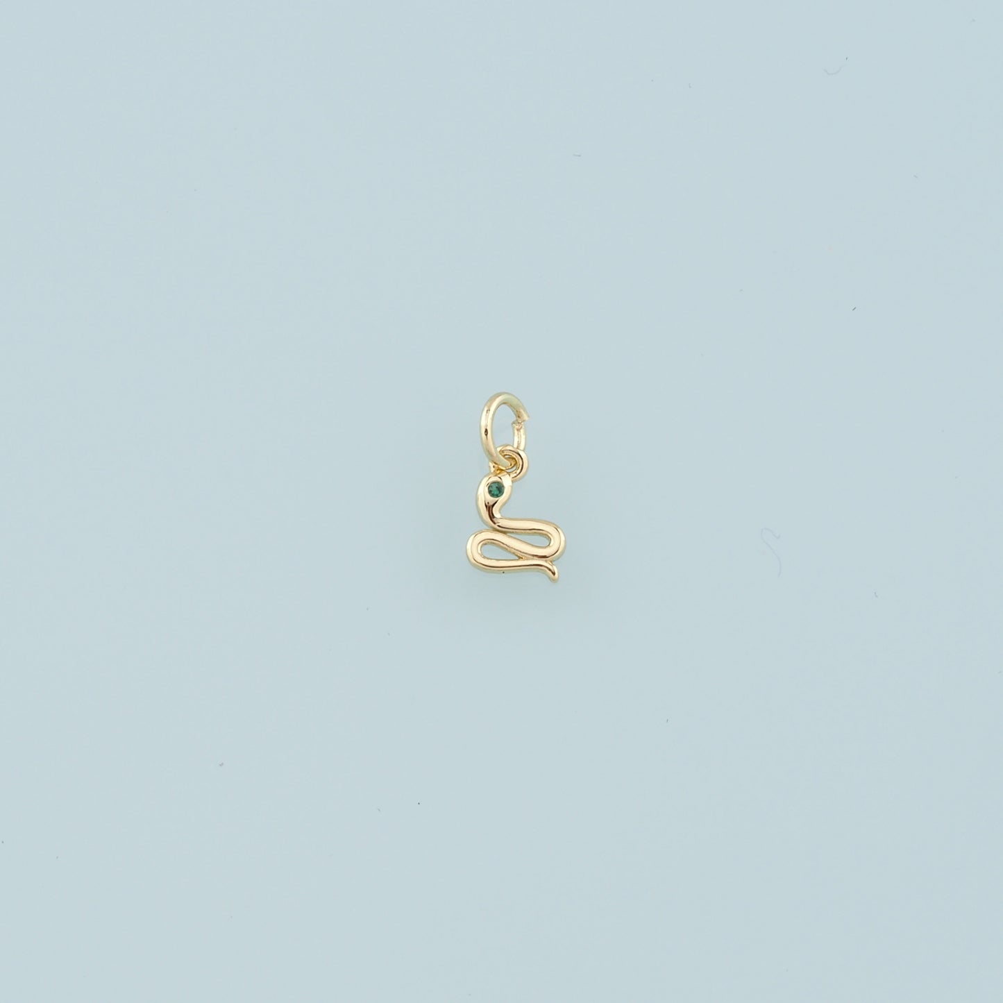 18K Gold Filled Tiny Snake Pendant,Dainty Snake Charm Bracelet Necklace for DIY Jewelry Making Supply