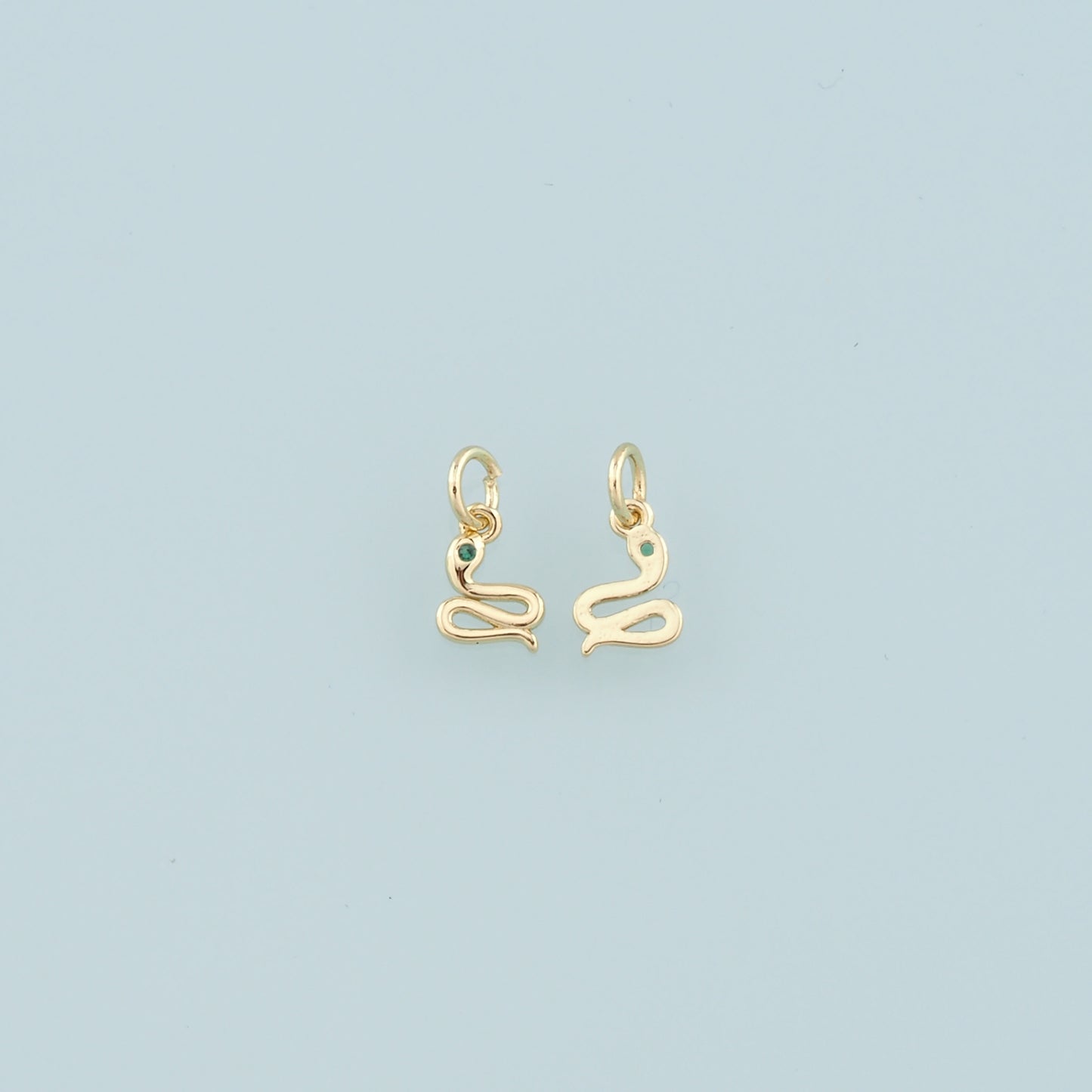 18K Gold Filled Tiny Snake Pendant,Dainty Snake Charm Bracelet Necklace for DIY Jewelry Making Supply