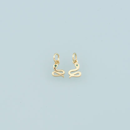 18K Gold Filled Tiny Snake Pendant,Dainty Snake Charm Bracelet Necklace for DIY Jewelry Making Supply
