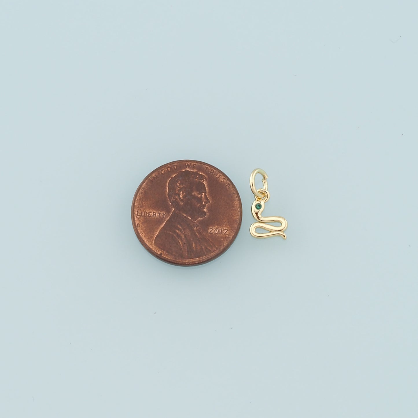 18K Gold Filled Tiny Snake Pendant,Dainty Snake Charm Bracelet Necklace for DIY Jewelry Making Supply