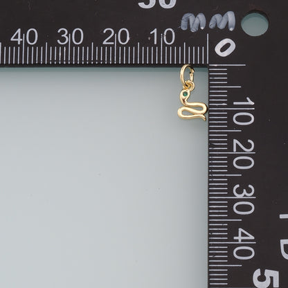 18K Gold Filled Tiny Snake Pendant,Dainty Snake Charm Bracelet Necklace for DIY Jewelry Making Supply