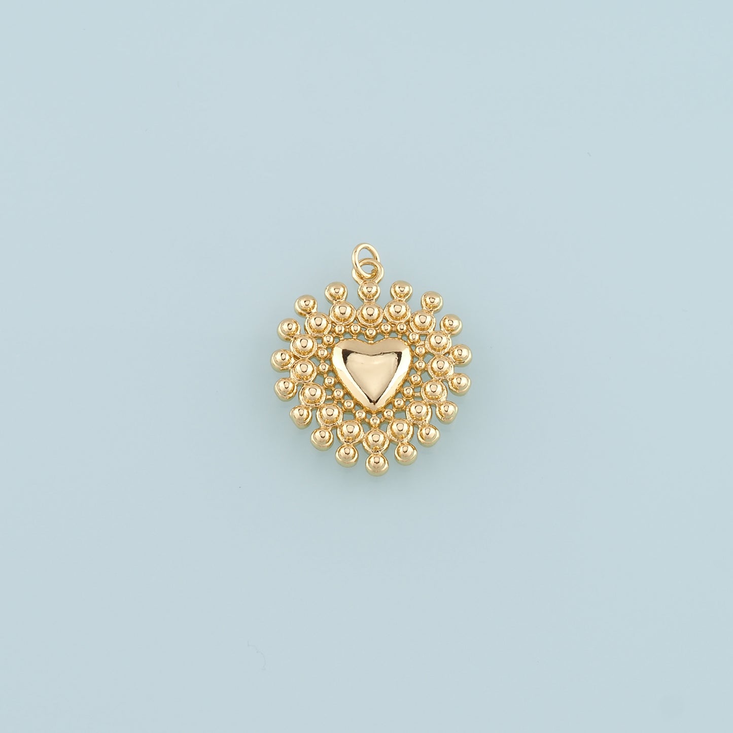 18K Gold Filled Heart Pendant,Dainty Heart Charm Bracelet Necklace for DIY Jewelry Making Supply