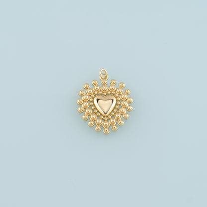 18K Gold Filled Heart Pendant,Dainty Heart Charm Bracelet Necklace for DIY Jewelry Making Supply