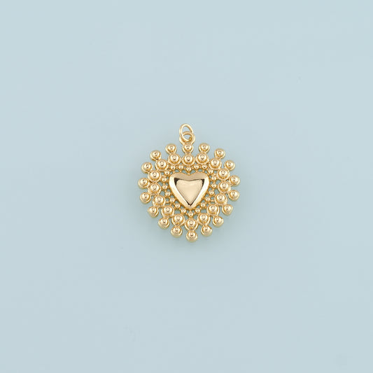 18K Gold Filled Heart Pendant,Dainty Heart Charm Bracelet Necklace for DIY Jewelry Making Supply