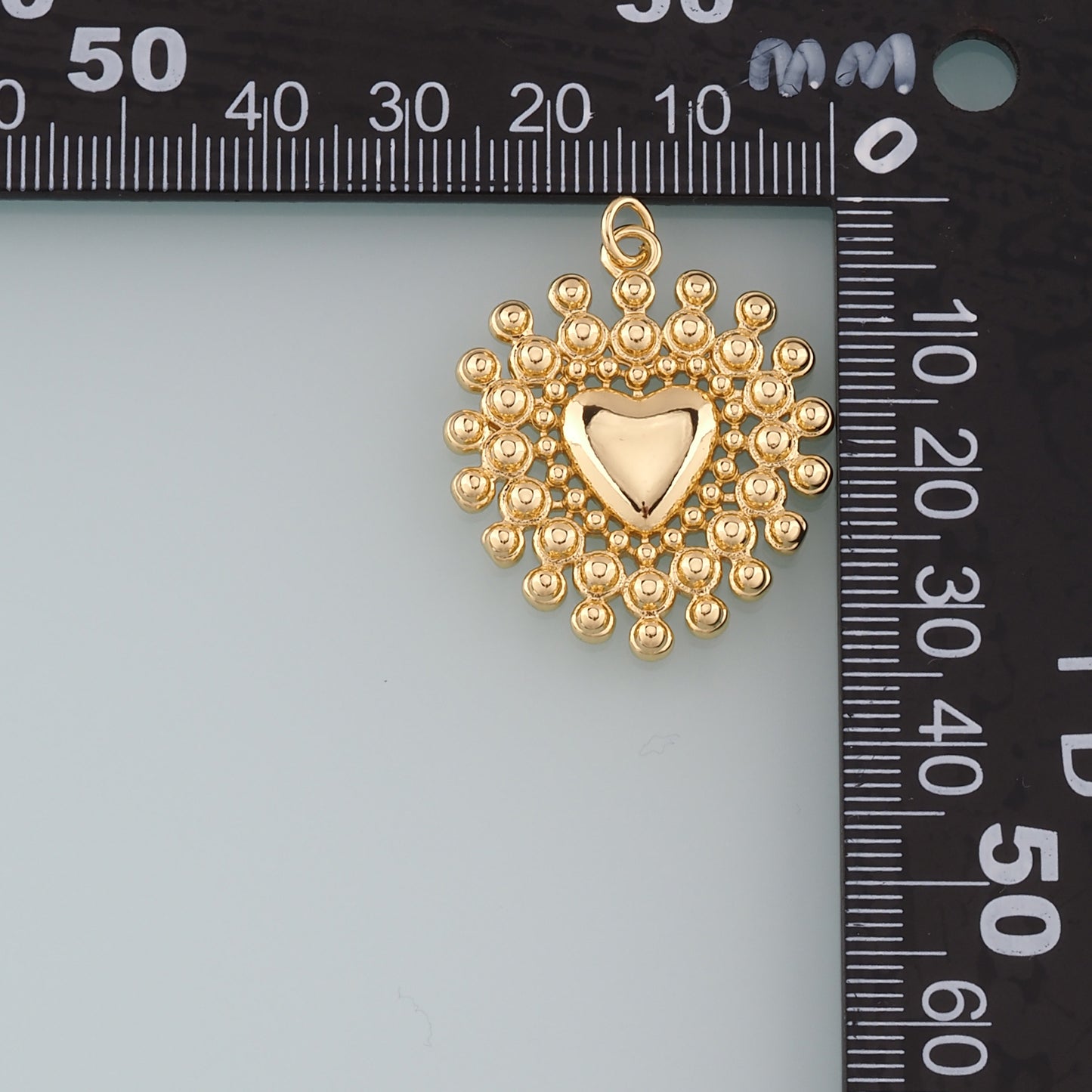 18K Gold Filled Heart Pendant,Dainty Heart Charm Bracelet Necklace for DIY Jewelry Making Supply