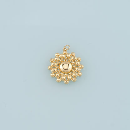 18K Gold Filled Round Pendant,Dainty Ball Charm Bracelet Necklace for DIY Jewelry Making Supply