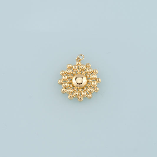 18K Gold Filled Round Pendant,Dainty Ball Charm Bracelet Necklace for DIY Jewelry Making Supply