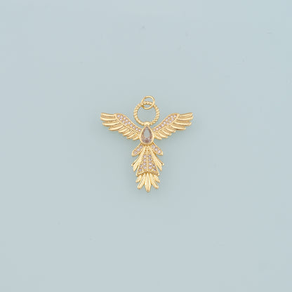 18K Gold Filled Angel Pendant,CZ Micro Pave Angel Charm Bracelet Necklace for DIY Jewelry Making Supply