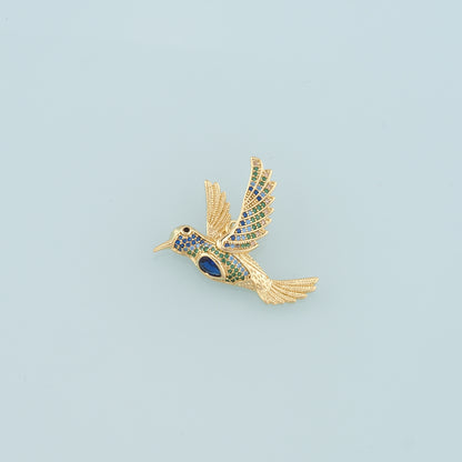 18K Gold Filled Bird Pendant,CZ Micro Pave Birds Charm Bracelet Necklace for DIY Jewelry Making Supply