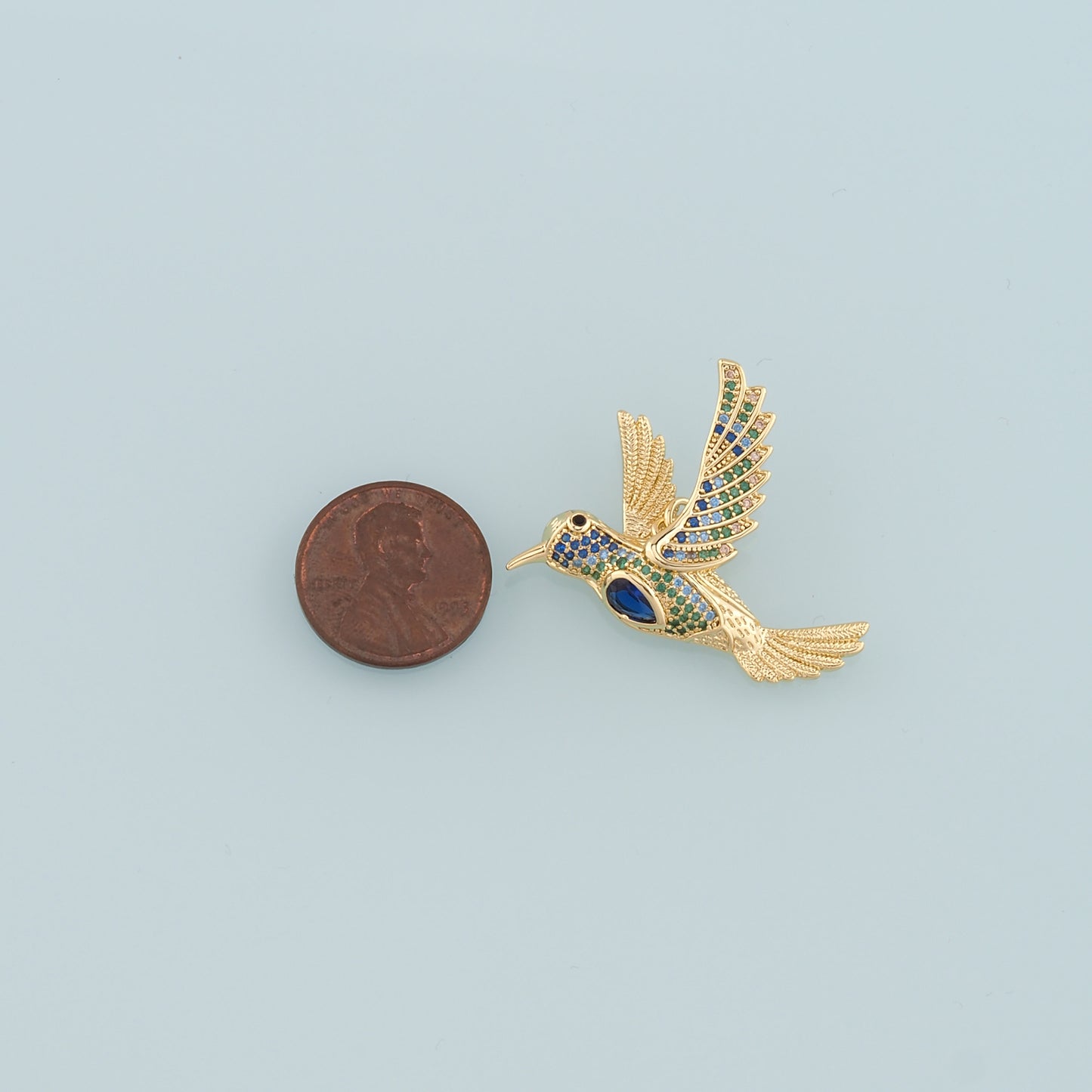 18K Gold Filled Bird Pendant,CZ Micro Pave Birds Charm Bracelet Necklace for DIY Jewelry Making Supply
