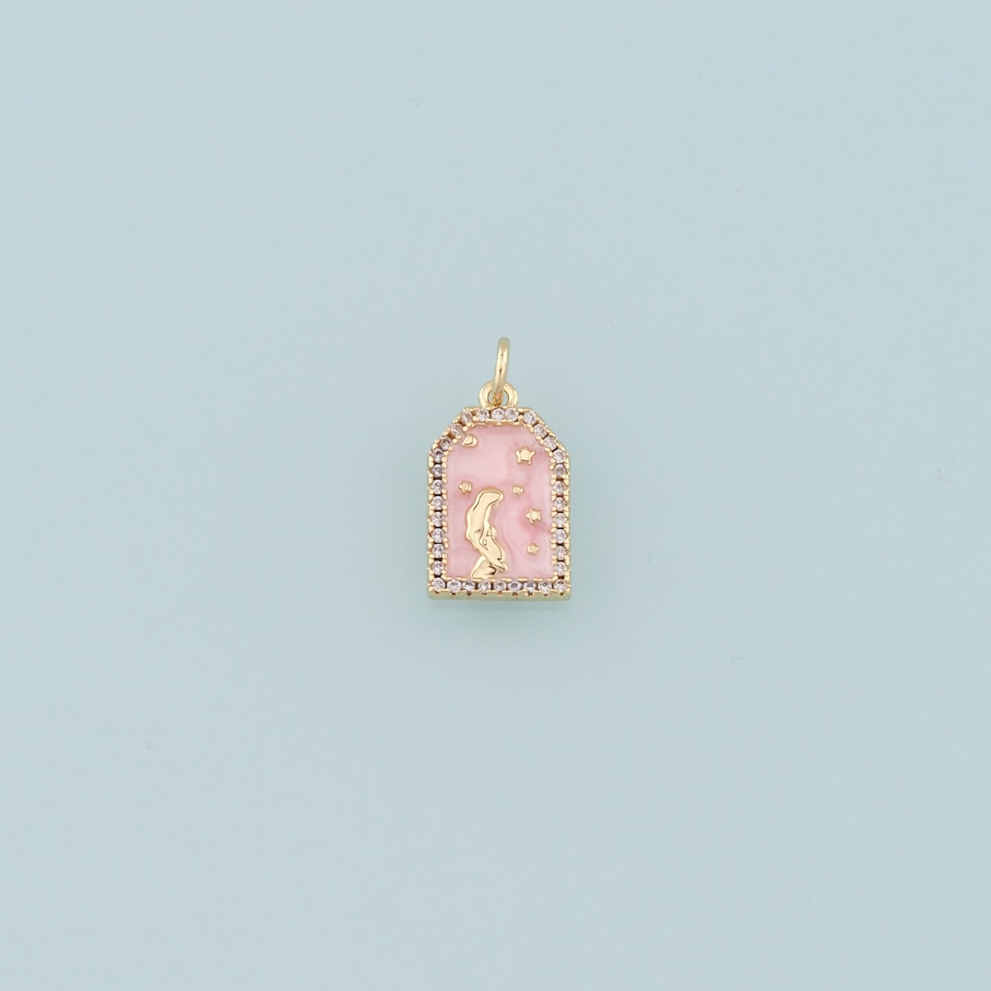 18K Gold Filled Pregnant Mother Pendant,Enamel Pregnant Charm Bracelet Necklace for DIY Jewelry Making Supply