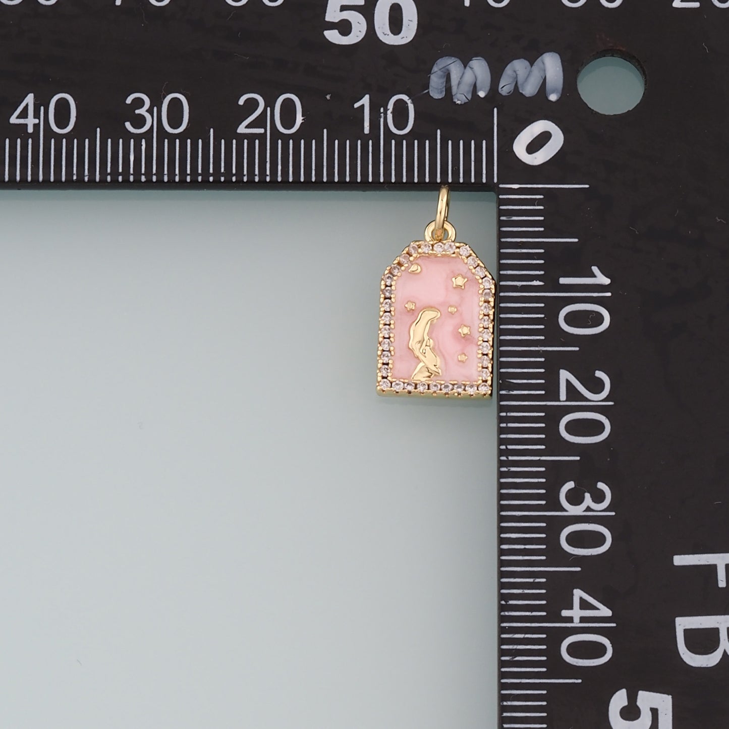18K Gold Filled Pregnant Mother Pendant,Enamel Pregnant Charm Bracelet Necklace for DIY Jewelry Making Supply