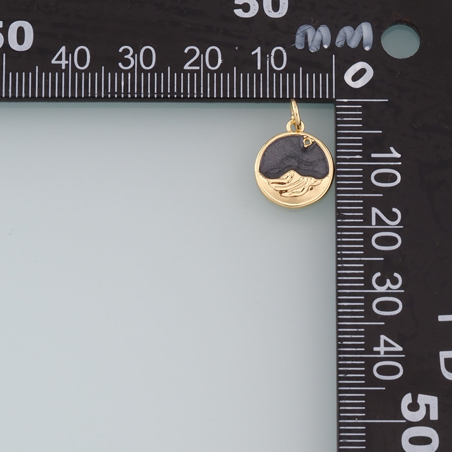18K Gold Filled Mountain Pendant,Enamel Nature Charm Bracelet Necklace for DIY Jewelry Making Supply