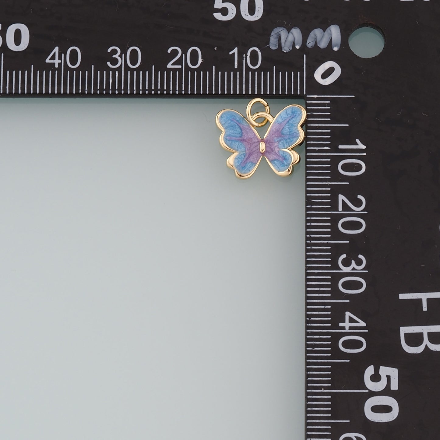 18K Gold Filled Butterfly Pendant,Enamel Butterfly Charm Bracelet Necklace for DIY Jewelry Making Supply